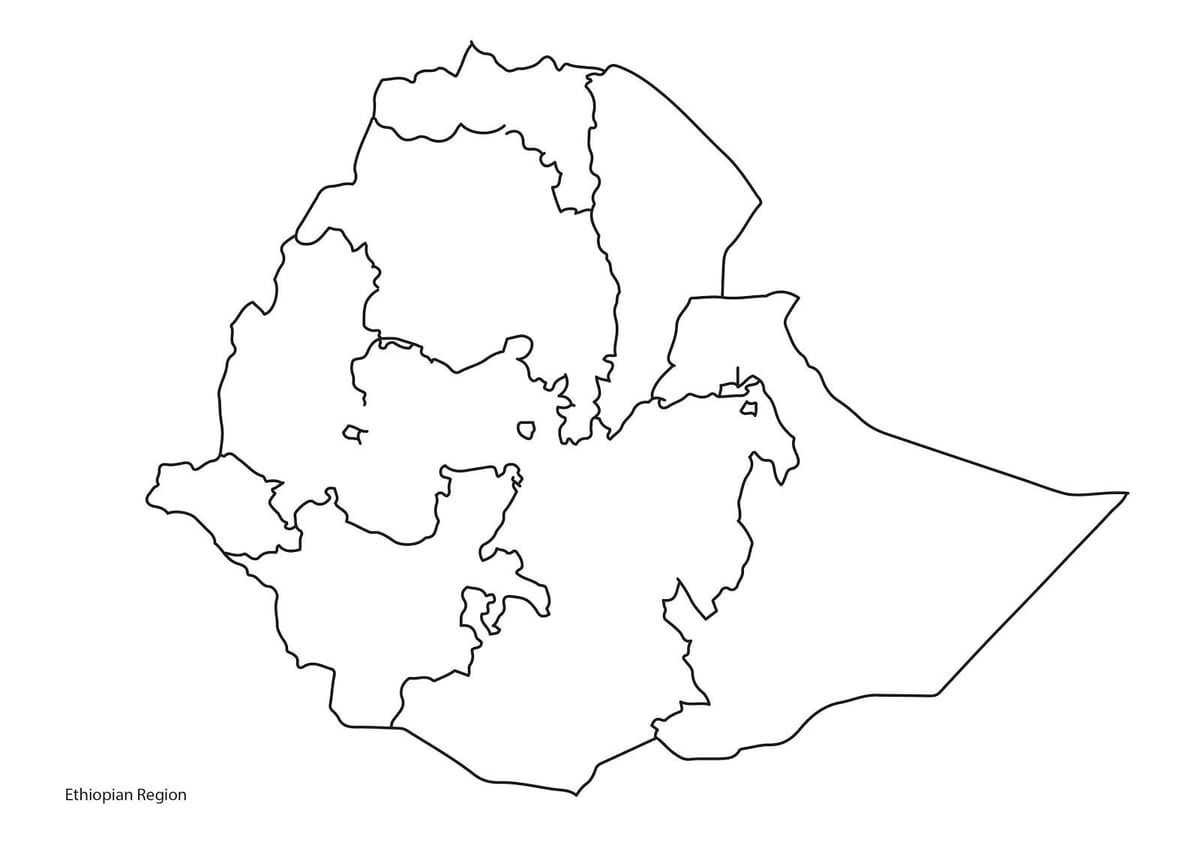 ખાલી નકશો ઇથોપિયા