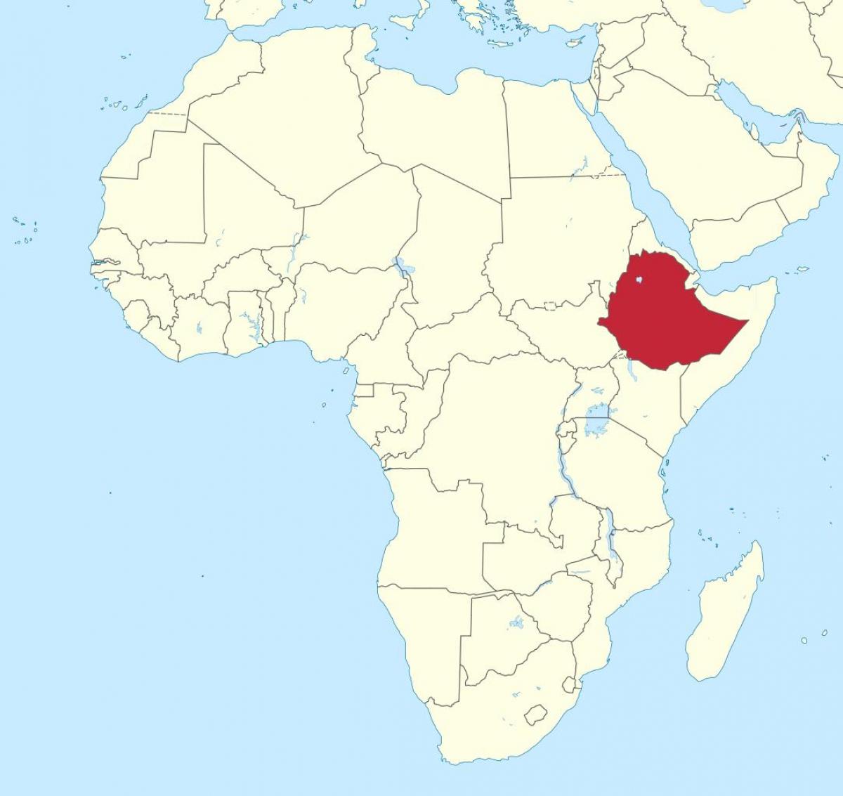 નકશો આફ્રિકા દર્શાવે છે, ઇથોપિયા