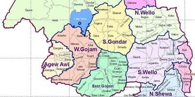 ઇથોપિયા gondar નકશો
