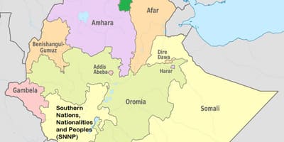 ઇથિયોપીયન tigray નકશો
